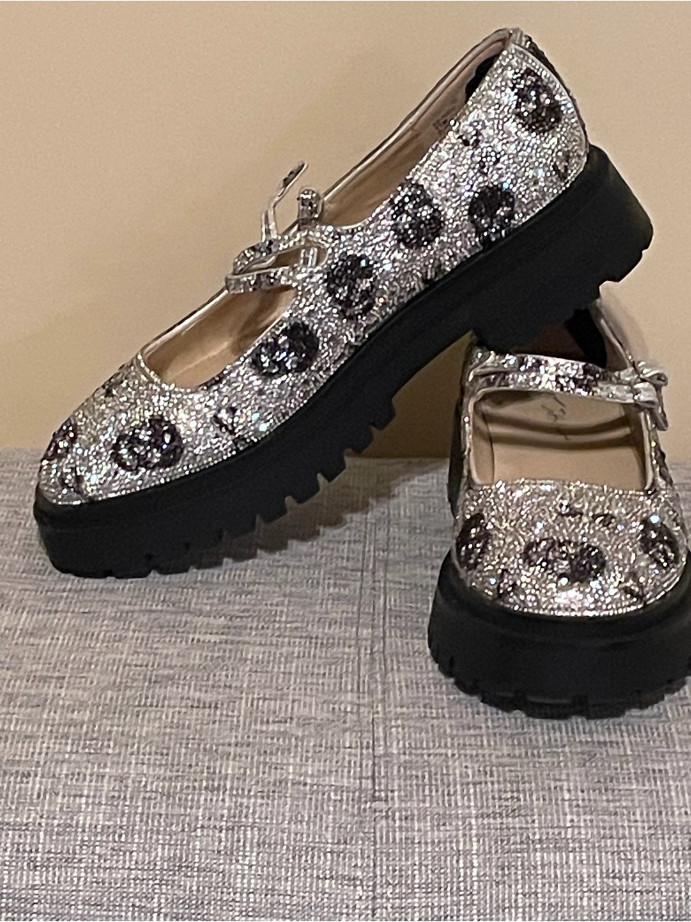 Betsey Johnson Rico Skull Rhinestone Platform Mary Janes 11